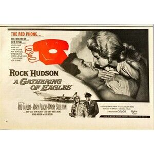 Universal Pictures Rock Hudson "A Gathering of Eagles" Movie Vtg Print Ad 1963